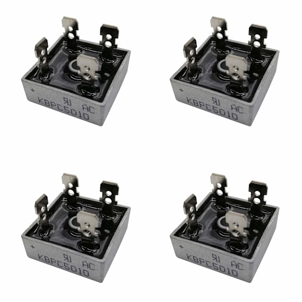 (Paket med 4) KBPC5010 Kiselbrygglikriktare Dioder 50A 1000V KBPC Enfas, Fullvågs 50 Amp 1000 Volt