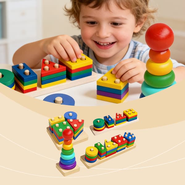 Montessori Treformsorteringsleke for Småbarn