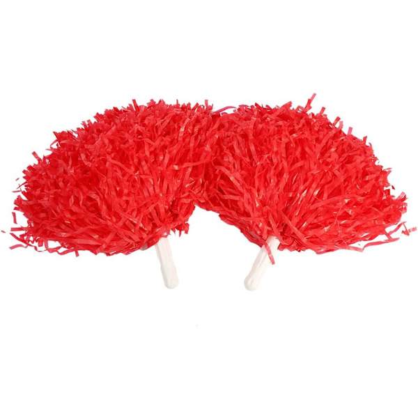 2 stk Cheerleader Pom Poms for Sportsfest, Danseshow og Tilbehør (rød)