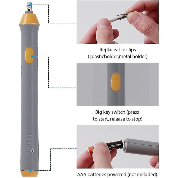 Elektrisk viskelær, batteridrevet viskelærsett med 22 ekstra utskiftbare viskelær, automatisk bærbar blyantviskelær for skissering/tegning/tegning/grafitt