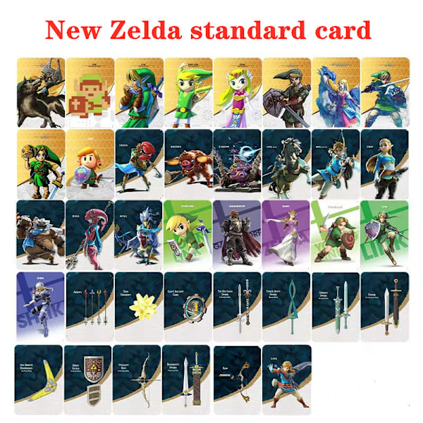 Zelda Amiibo NFC-kort Let Nemt at Spille 38/Sæt Spil Samlekort til Passionerede Spillere og Samlere