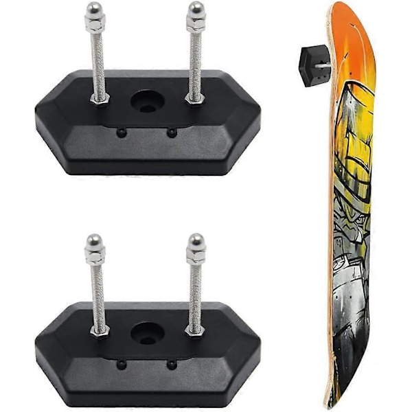 2-delt Skateboard Væghængning Beslag til Skateboard Visning og Opbevaring, Sort