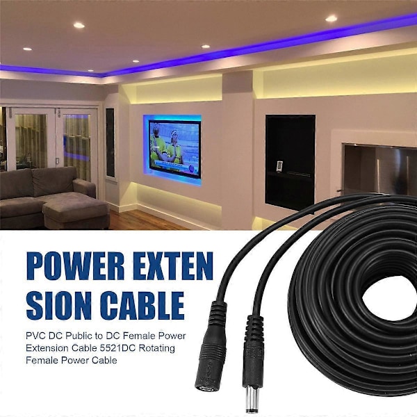 DC Strömförlängningskabel Kontakt Förlängningssladd Jack Adapter Kabel DC5521 Kontakt Hane till