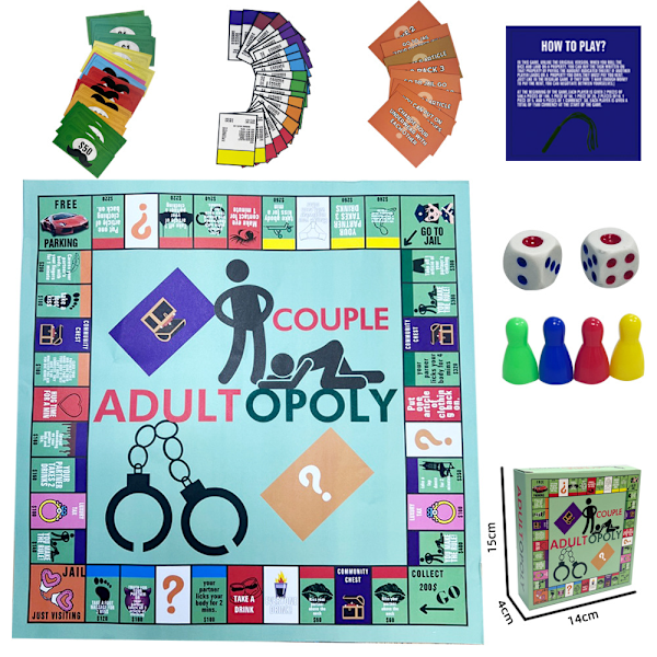 Parspill for Par, Voksen Par-Monopoly Brettspill, Date Night Ideer, Intimitetskort