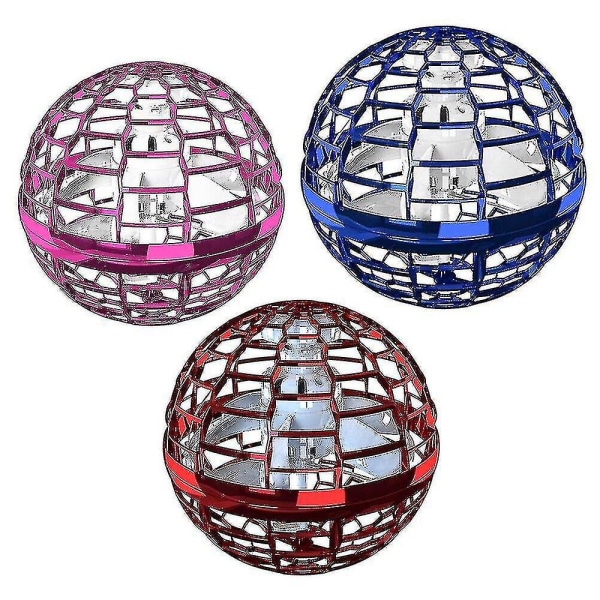3 Pack Pro Hover Ball Flying Ball LED Spinner Ball Flying Orb Legetøj -Y3 Vit M