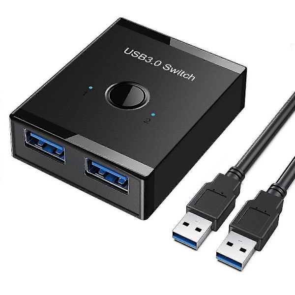 Kvm Usb Hub 3.0 Switcher Selector Kvm Switch Til Pc Tastatur Mus Printer 1 Pc Deling 2 Enheder
