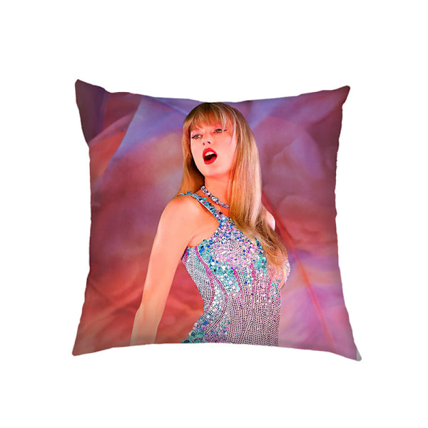 2-pack Taylor Swift Tryckt Kuddfodral Kvadratisk Kuddeöverdrag för Musikfans Soffa Säng Bil Dekoration (Endast Kuddfodral)