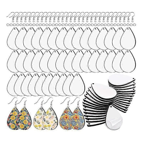 120 Pcs Sublimation Earring Blanks with Earring Hooks and Jump Rings MDF Teardrop Earrings Blanks f