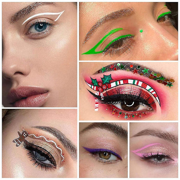 SBSGV 14 Farvede Eyelinere - Flydende Farve Eyeliner Højpigmenteret - Hvid Eyeliner - Flydende Liner Farverig Sæt