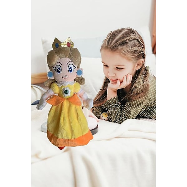Seriefigurer Prinsesse Peach og Prinsesse Daisy Plyslegetøj 9,8 tommer Prinsesse Daisy Sød Plyslegetøj og Pigers Fødselsdagsgave