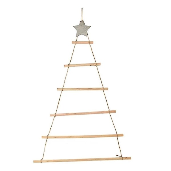 DIY Träjulgran Trävägghängande julgran Nyårsdekoration för hemprydnader -gt