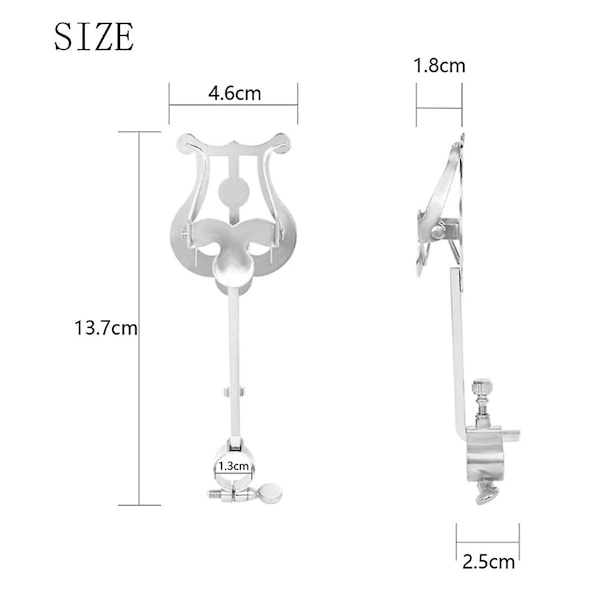 Bærbar justerbar knott musikkstativklemme for fløyteøvelse lesing mini notestativ