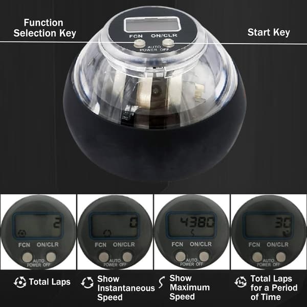 LED Gyroskopisk Håndleddstrener med Teller, Auto-Start Powerball