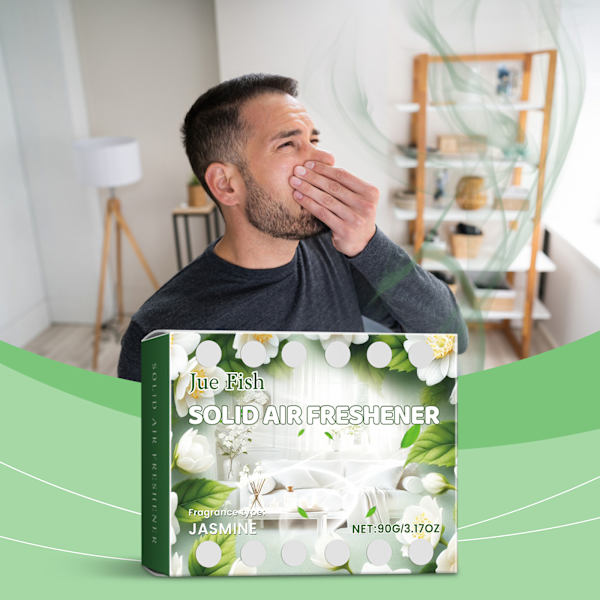 Jasmin Solid Luftfrisker, Langvarig Lugtfjerner til Hjem & Bil (90g)