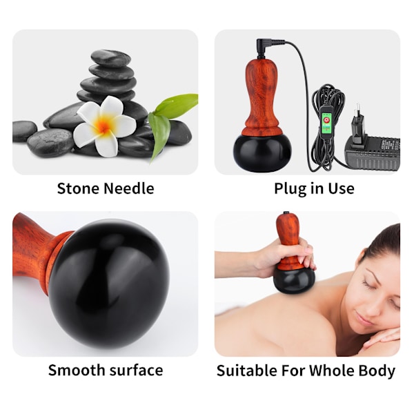 Ny femväxlad Bianstone moxibustionsinstrument för fysisk terapi, varm kompress, meridianmassage, skrapning, moxibustion
