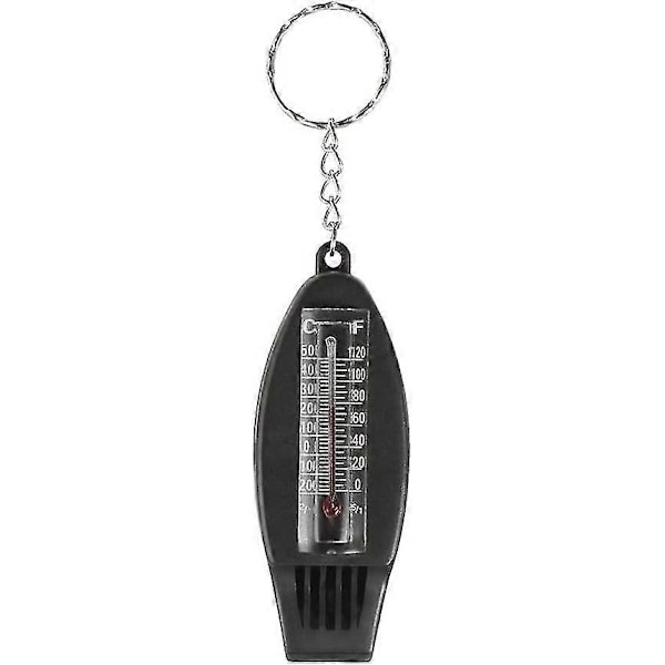 Multifunktionel Fløjte Kompas Termometer Forstørrelsesglas Nøglering Nød Survival Kit Udendørs Rejse Camping Vandreture