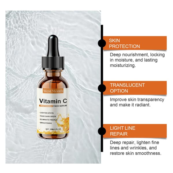 C-vitamin ansiktsserum, mild daglig essens for nærende ansiktshud 2pcs