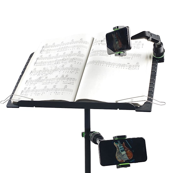 Gitartelefonholder for mikrofonstativ, notestativtelefonholder - 360° roterende mikrofontelefonstativ