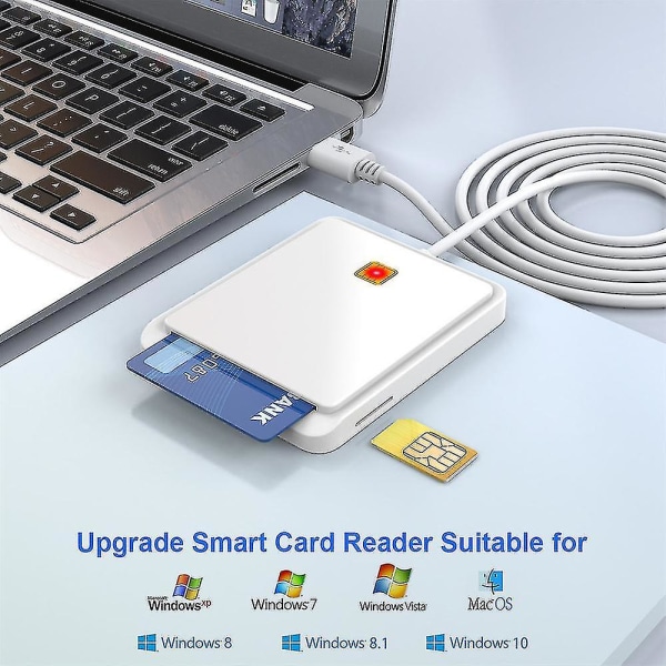 Multifunktionel Sim Smart Card Reader Skatteerklæring Cac Id Card Reader To I En