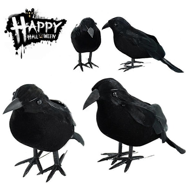 Halloween Musta Varis Koriste Simulaatio Väärennetty Lintu Eläin Pelottavat Lelut Malli Halloween Juhliin Kodin Koristeluun Kauhurekvisiitta