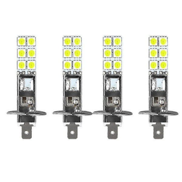 4 st H1 6000K Super Vita 80W LED Strålkastare Glödlampor Kit Dimljus Körljus