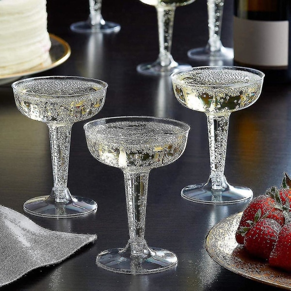 2023 20 stycken klara plast champagneglas kompatibla med party klara plastglas