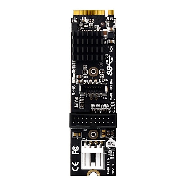 Ph69 M.2 M Key Pcie Till Usb 3.1 Front Expansionskort 5gb Typ C+19/20pin Adapter Expansionskort Med