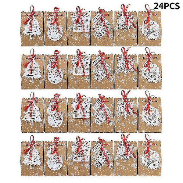 Christmas Decorations, Gift Boxes Bagschildren Comfortable Decorative Bag Kraft.(brown)( 24pcs )