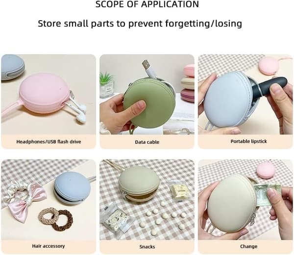 1 STK Mini Opbevaring Sort - Bærbar Organizer til Hovedtelefoner, USB-drev, Kabler, Makeup, Snacks