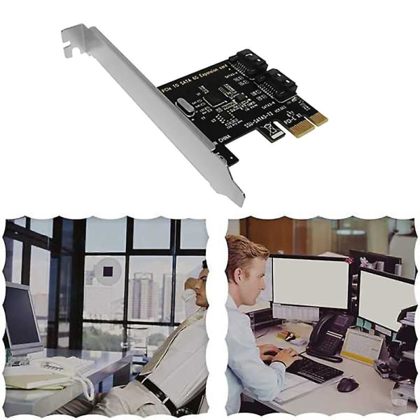 PCIE til SATA utvidelseskort ASM1061 PCIE til 2-porters SATA3.0 6Gbps oppstartbar SSD Solid State Drive adapterkort