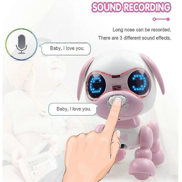 Interaktiv Smart Hvalpe Robot Hund LED Øjne Lydoptagelse Sang Søvn Sød Legetøj
