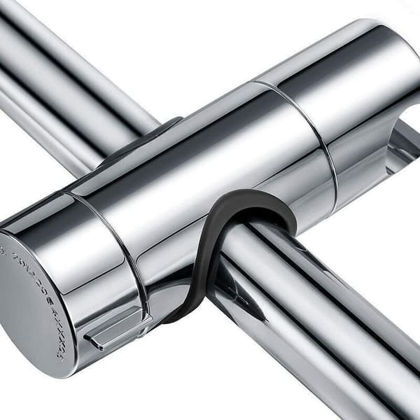 Utskiftbar håndholdt dusjhodeholder. Dusjhodeholder. 18-25 mm justerbar diameter. Krom ABS (sølv)