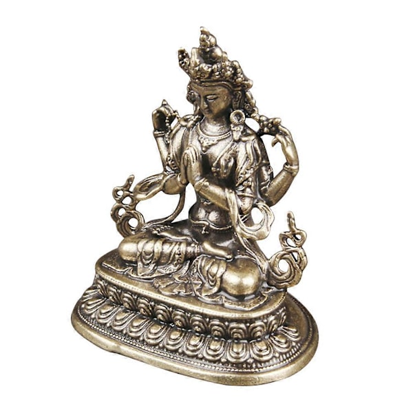 Avalokitesvara-staty i mässing Avalokitesvara-prydnad Hemmakontor Bord Quan Yin-dekoration