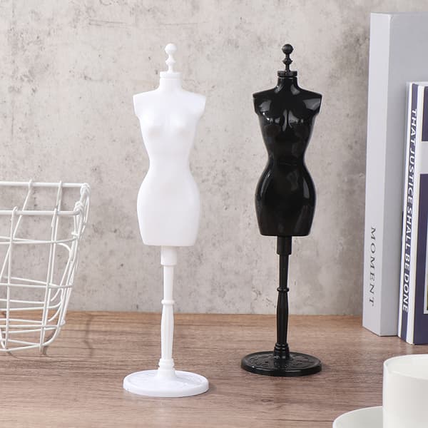 1Sæt 1:6 Dukkehus Miniature Mannequin Model Nederdel Support Hum Black