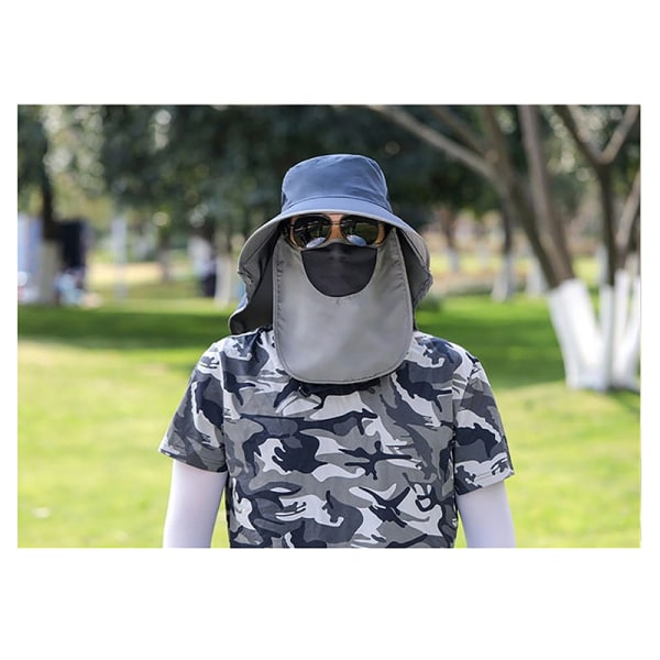 Fisherman Hat Men Hurtigtørkende UV-beskyttelse Justerbar stropp F grey