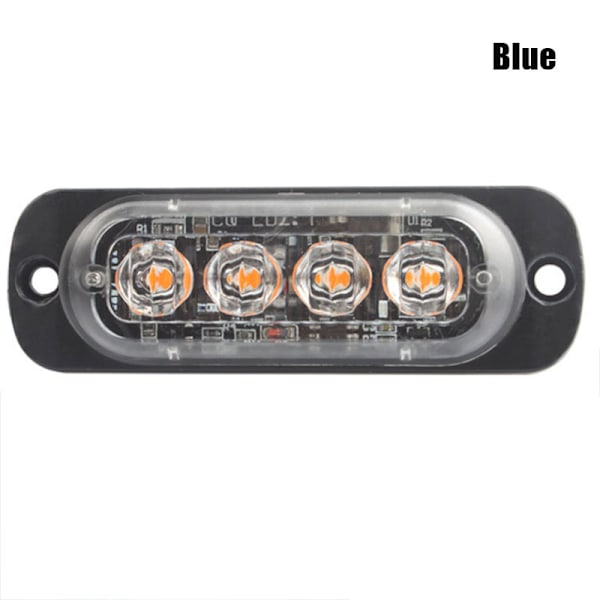 4LED bilvarningsljus Grill Blinkande haveri Nödlysdiod S Blue 2 pcs