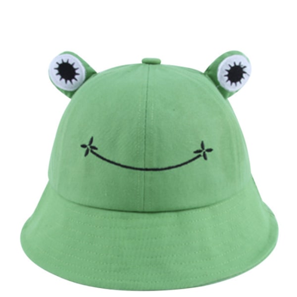 2021 e Frog Letter Bøttehatter Dame Cover Fisherman Cap Hat fo Green