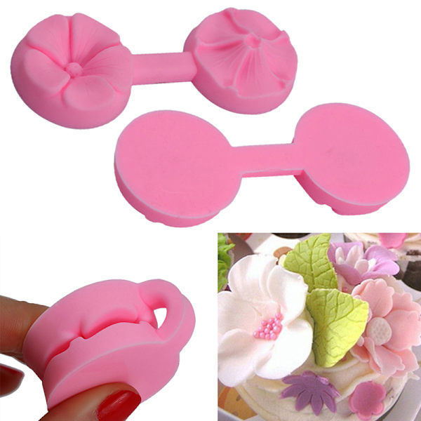 Ny silikone 3D Rose Flower Fondant Cake Chocolate Sugarcraft M Color Random 2 pcs