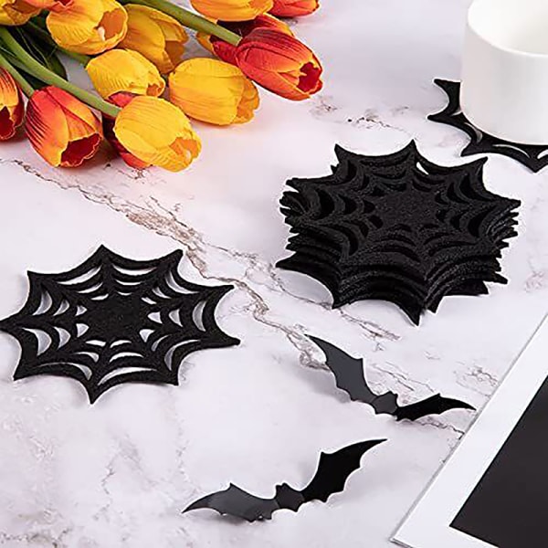 Spider Web Dekorative Coasters Halloween-tema Decorarion Supp Black