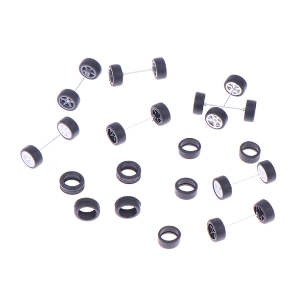 1 set DIY fordonsleksaker 1:64 bilhjul för gummidäck med whee A