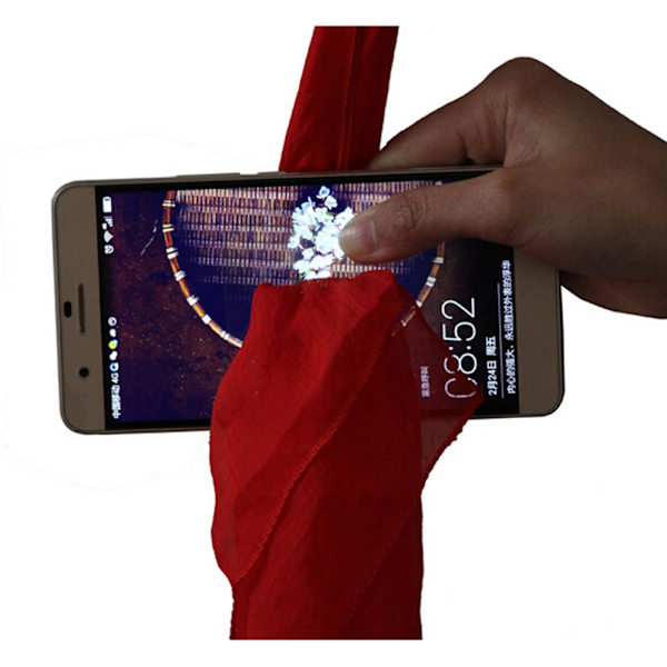 Magic Red Silk Thru Phone by Close-Up Street Magic Trick Show P 0 0