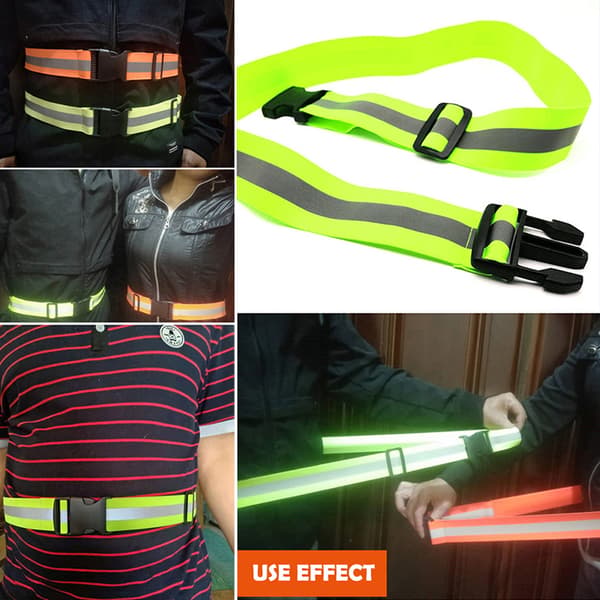Reflekterande resårband Midjeskydd Reflekterande Night Runni Black 2 pcs