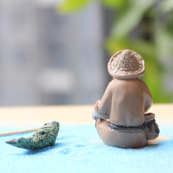 Fiskeri Old Man Resin Figur Statue Have Ornament Micro-Lands Resin