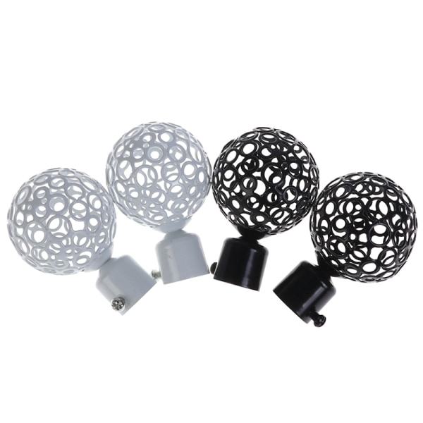 2 stk 22mm 28mm Dia Draperi Gardinstenger Jern Ender Caps Finials White 22mm