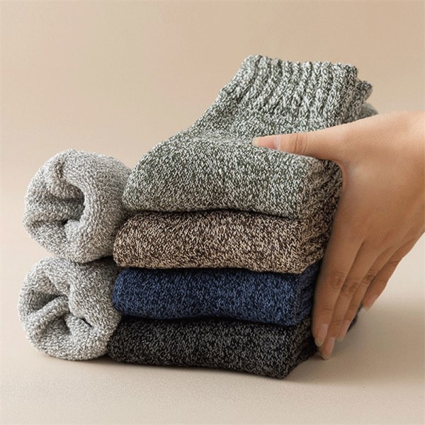 Miesten erittäin paksut kiinteät sukat raidalliset villasukat kylmää lunta vastaan F
