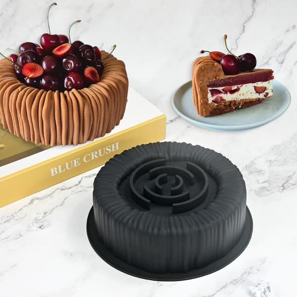 6 hulrom sylinder koppform mousse kakeform for å lage dessert Black 2