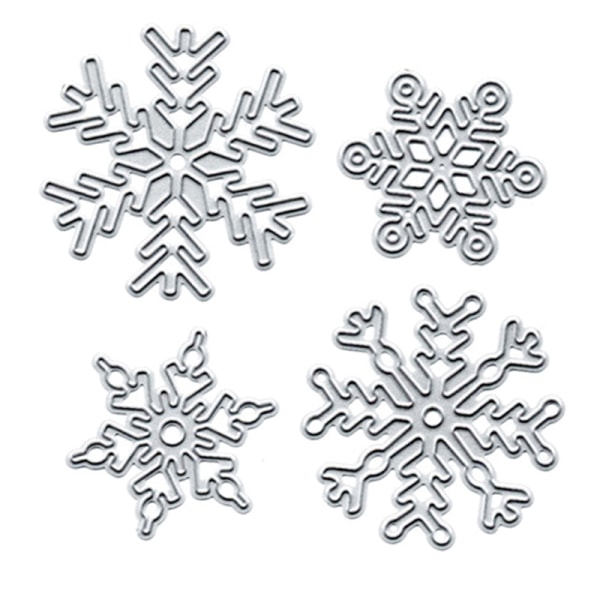 4 stk/sæt Snowflake Christmas Metal ting Dies DIY Scrapbooking one size