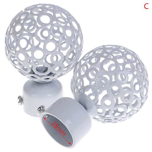 2 stk 22mm 28mm Dia Draperi Gardinstenger Jern Ender Caps Finials White 28mm