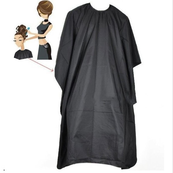 Vuxen Frisör Cape Gown Frisörsalong Cover Grooming Förkläde Un Black
