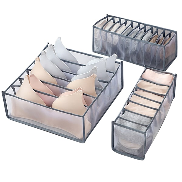 Underkläder BH Organizer Förvaringslåda Drawer Closet Organizers Di Gray 11 grids